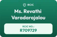 RCIC: Ms. Revathi Varadarajalou. RCIC number: R709729.
